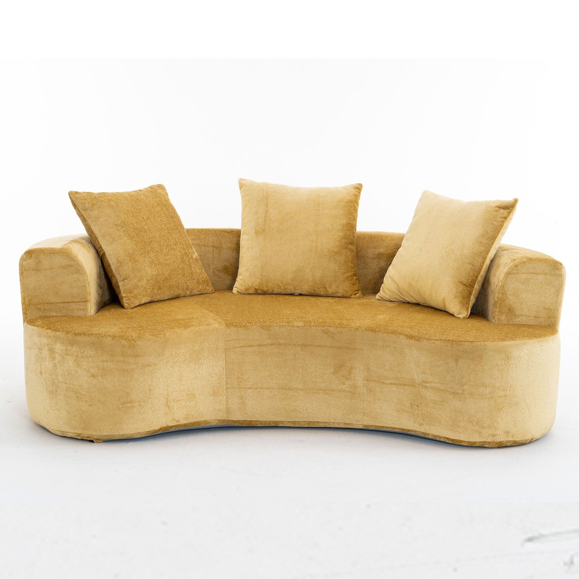 Modular Sectional Sofa With Chaise, Cloud Sectional Modern Sleeper Couch With Deep Seat, Sponge Compression Sofas - Yellow