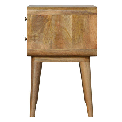 Curved Bedside Table - Oak