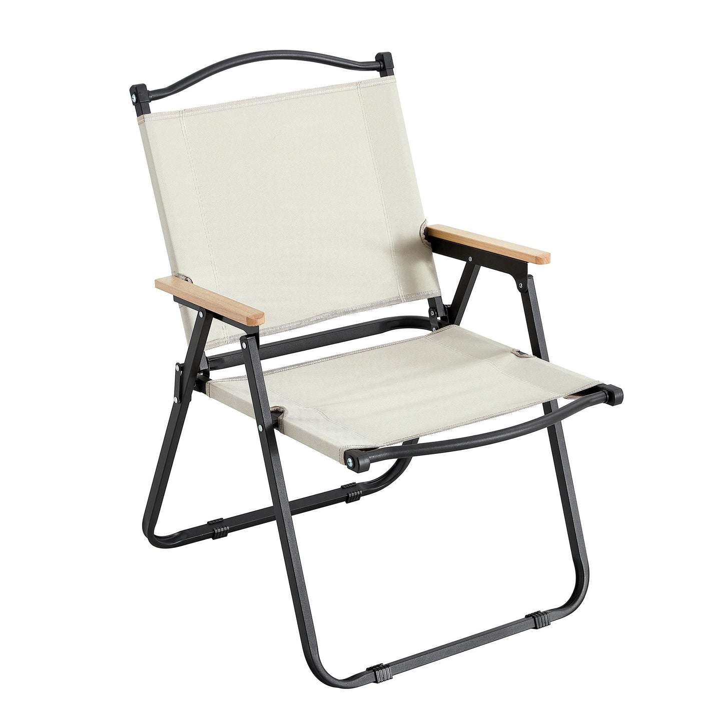 Folding Outdoor Chairs For Indoor, Outdoor Camping, Picnics, Beach, Backyard, Bbq, Party, Patio (Set of 2) - Beige