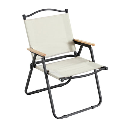 Folding Outdoor Chairs For Indoor, Outdoor Camping, Picnics, Beach, Backyard, Bbq, Party, Patio (Set of 2) - Beige