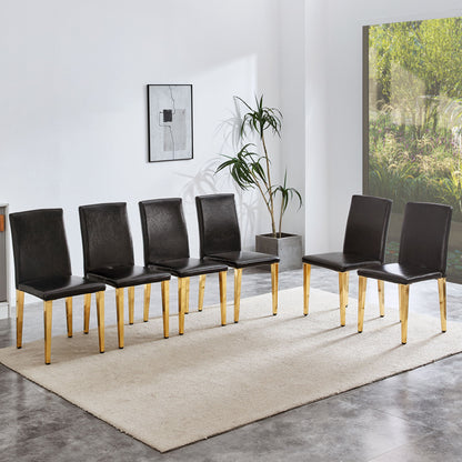 (Set of 4) Backrest Chairs With Gold Metal Legs A Perfect Pairing, Ideal For Minimalist And Modern Home Decor Styles - Black / Gold