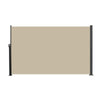 Retractable Side Awning Waterproof And UV Resistant Privacy Screen For Patio Balcony Garden Polyester With Frame - Acacia Wood / Beige