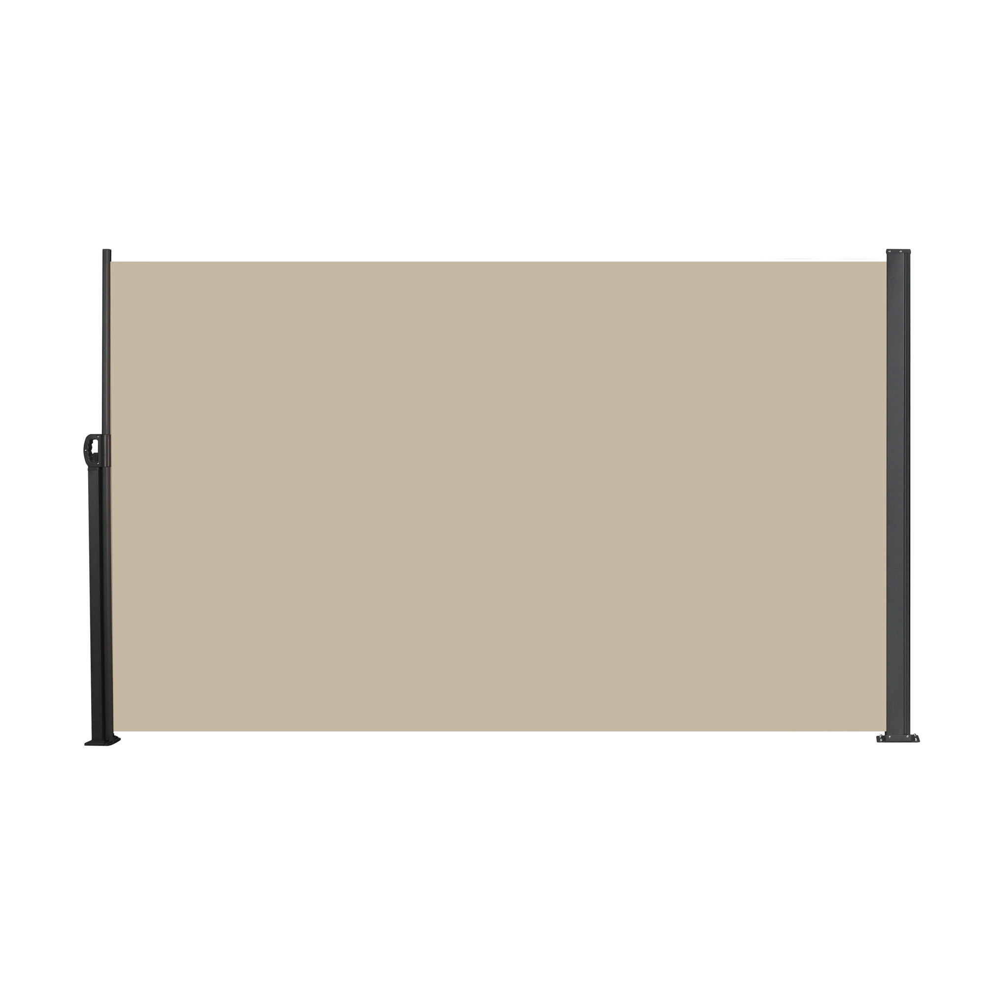 Retractable Side Awning Waterproof And UV Resistant Privacy Screen For Patio Balcony Garden Polyester With Frame - Beige