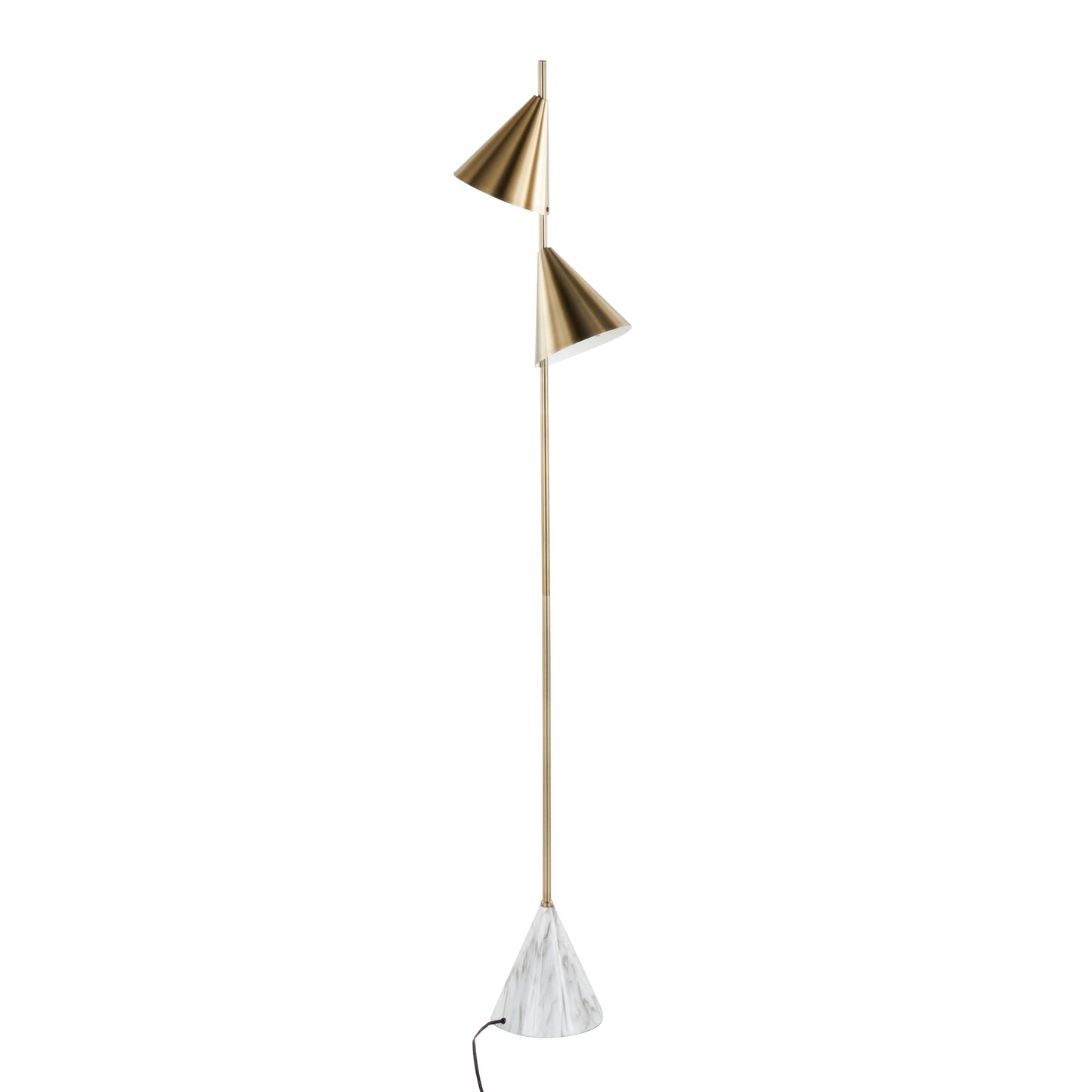 Cone - Glam Floor Lamp - Gold / White