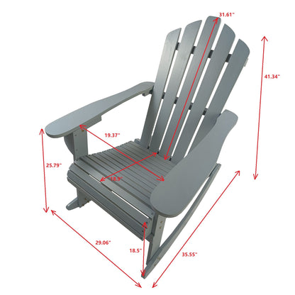 Reclining Outdoor Rocking Adirondack Chair - Walnut
