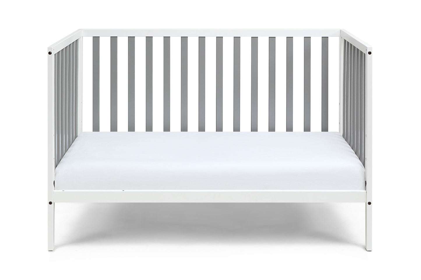 Deux - Remi 3 In 1 Convertible Island Crib - White / Gray
