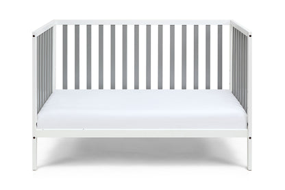 Deux - Remi 3 In 1 Convertible Island Crib - White / Gray