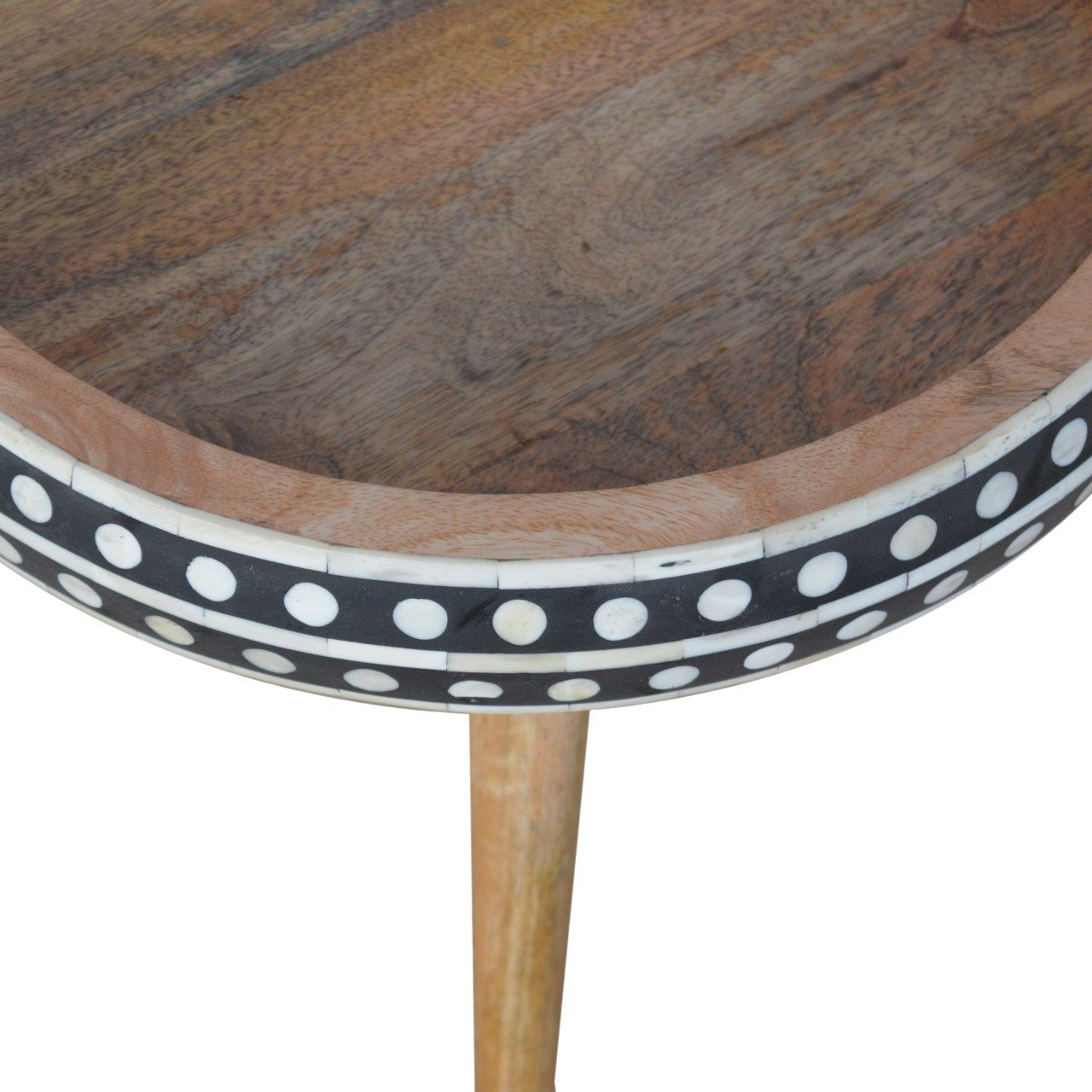 Small Dotted End Table - Oak