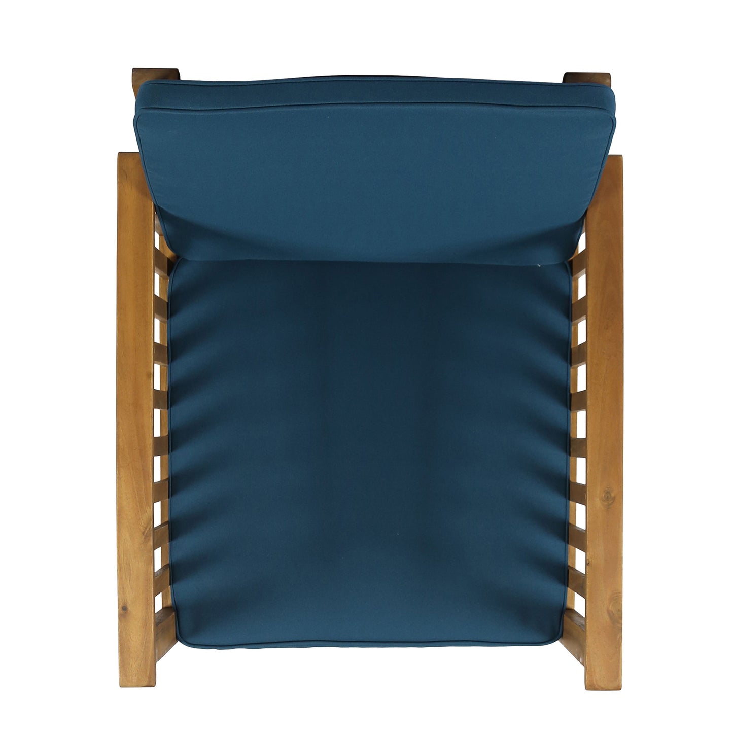 Casa Acacia Wood Club Chair (Set of 2) With Weather Resistant Cushions - Brown / Dark Teal