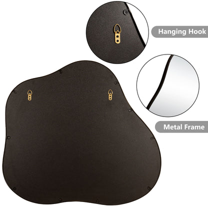 Cloud Shaped Metal Accent Wall Mirror - Black