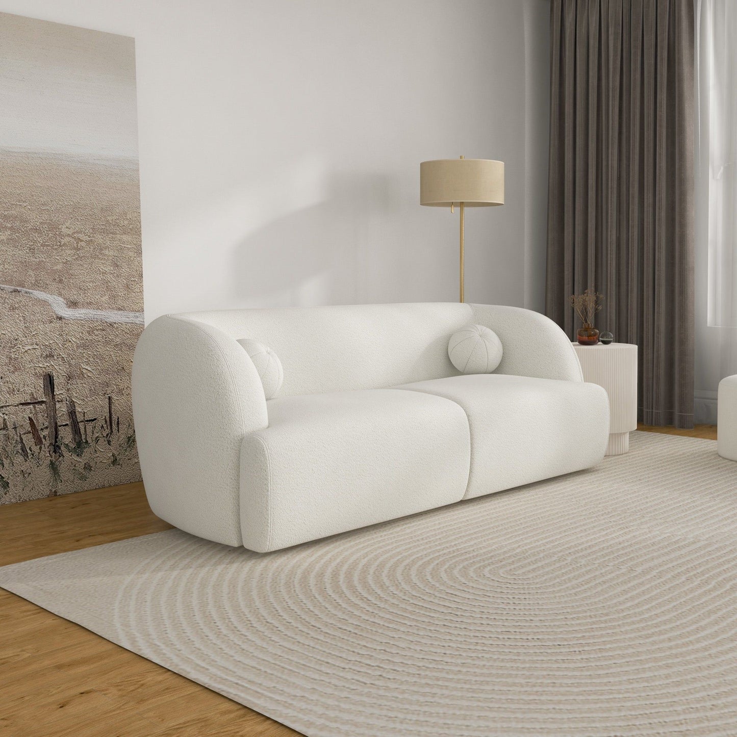 Anna - French Boucle Sofa - White