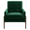 Cole - Solid Wood Lounge Chair - Green Fabric