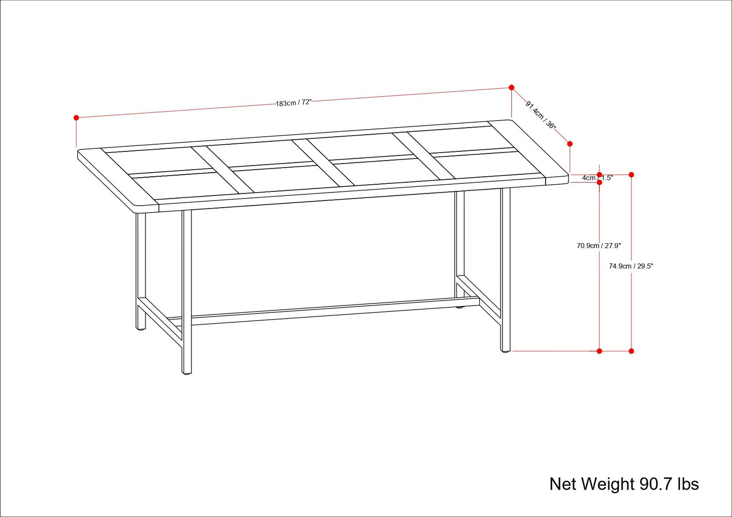 Campbell - Dining Table - Gray