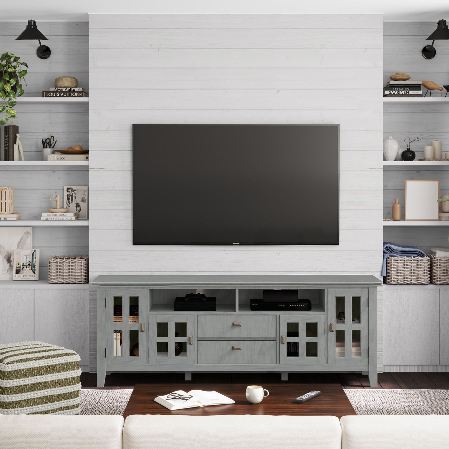 Artisan - TV Media Stand - Fog Gray