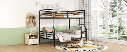 Full Long Over Queen Bunk Bed - Black