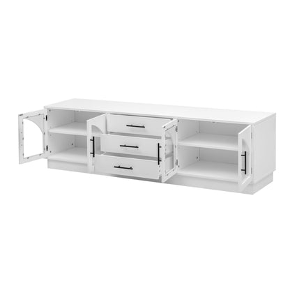 Modern Minimalist TV Stand For TVs Up To 75", Entertainment Center Media Console Cabinet With Adjustable Shelves For Living Room - White