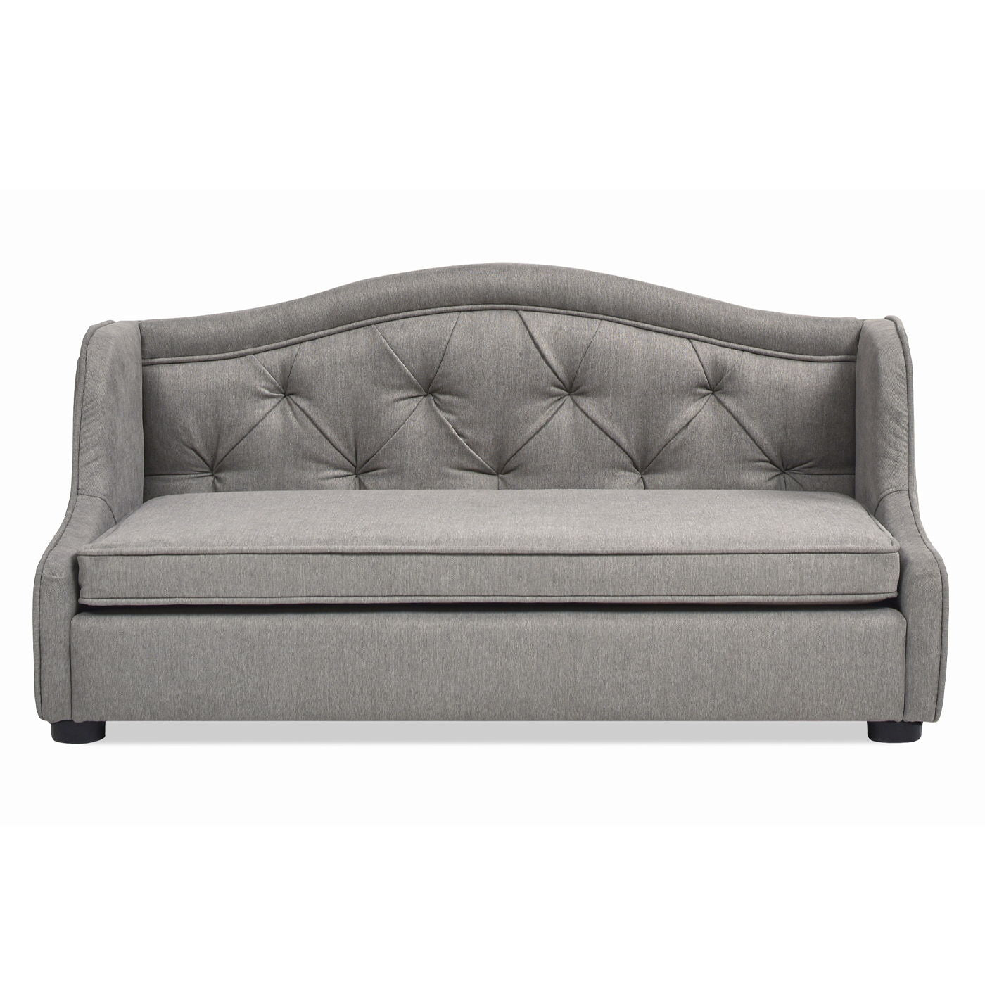 Robin - Tufted Wingback Pet Sofa Bed, Medium, Uptown Resistant High - Gray Stain