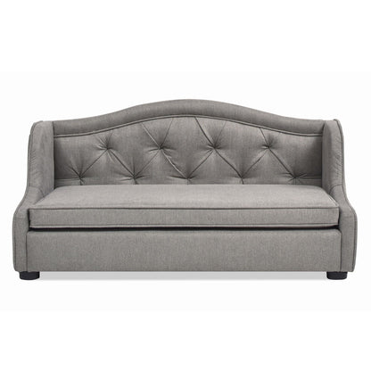 Robin - Tufted Wingback Pet Sofa Bed, Medium, Uptown Resistant High - Gray Stain