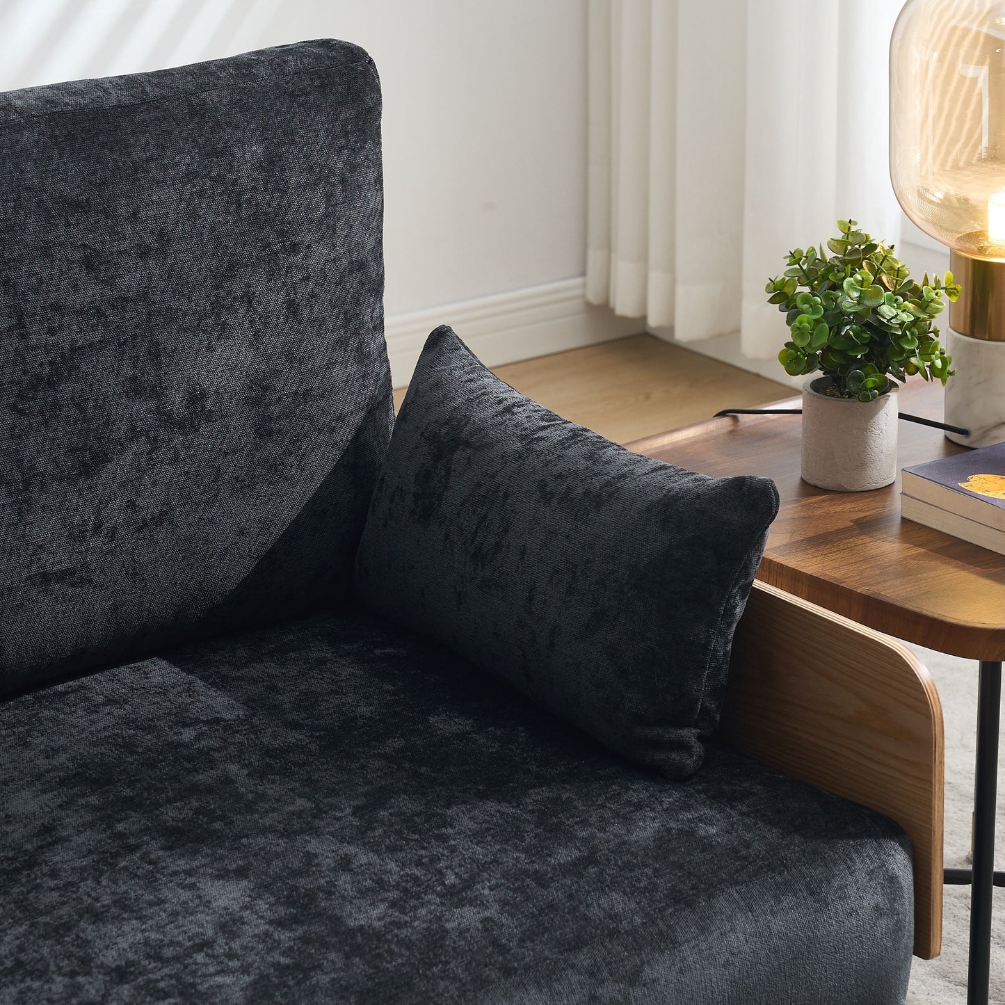 Mid Century Modern Foldable Sofa Bed Recliner, 3 - 1 Convertible Sleeper With 3 Pillows For Small Spaces - Black