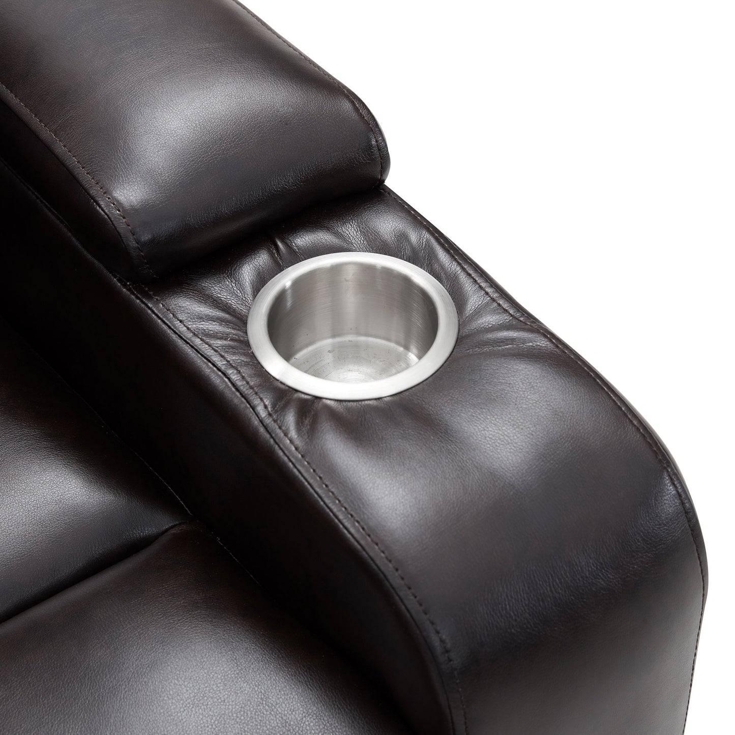 Power Motion Recliner With USB Charging Port And Hidden Arm Storage 2 Convenient Cup Holders Design And 360 Degree Swivel Tray Table - Black