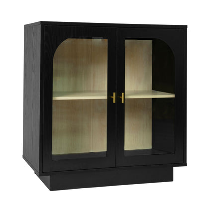 Storage Cabinet With Door For Living Room, Dining Room, Study - Black