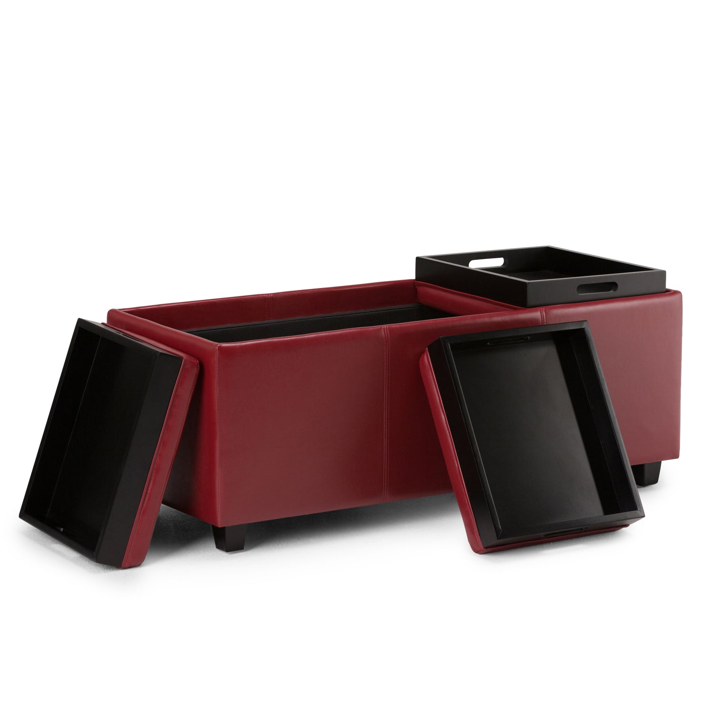 Avalon - Storage Ottoman - Red