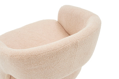Swivel Accent Chair Armchair, Round Barrel Chair For Living Room Bedroom - Cream