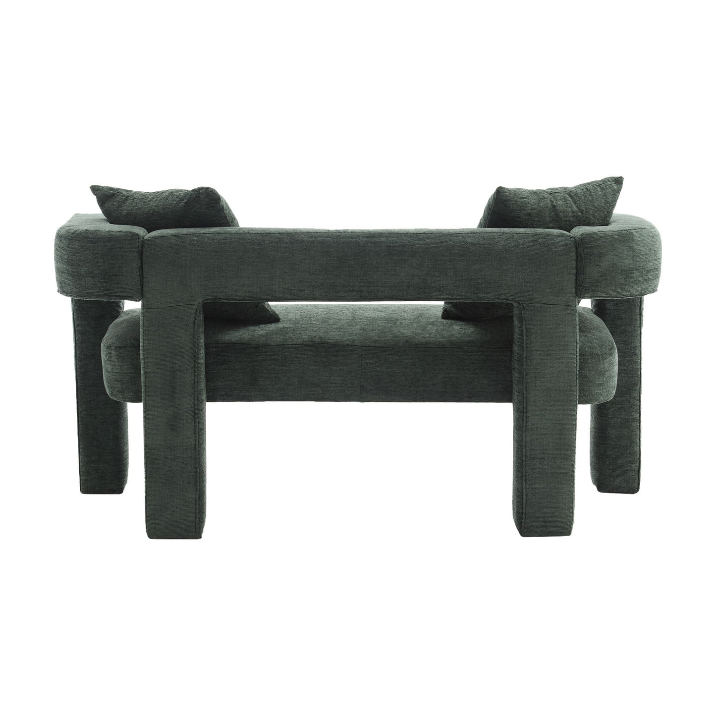 Modern Loveseat Sofa, Comfy Upholstered 2 Seater - Emerald