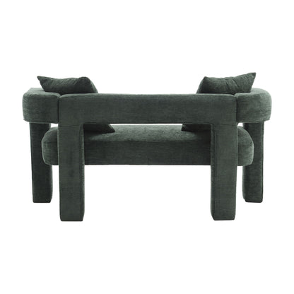 Modern Loveseat Sofa, Comfy Upholstered 2 Seater - Emerald