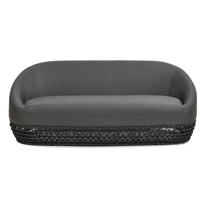 Willow - Upholstered Patio Deep Seating Sofa - Graphite Gray / Black