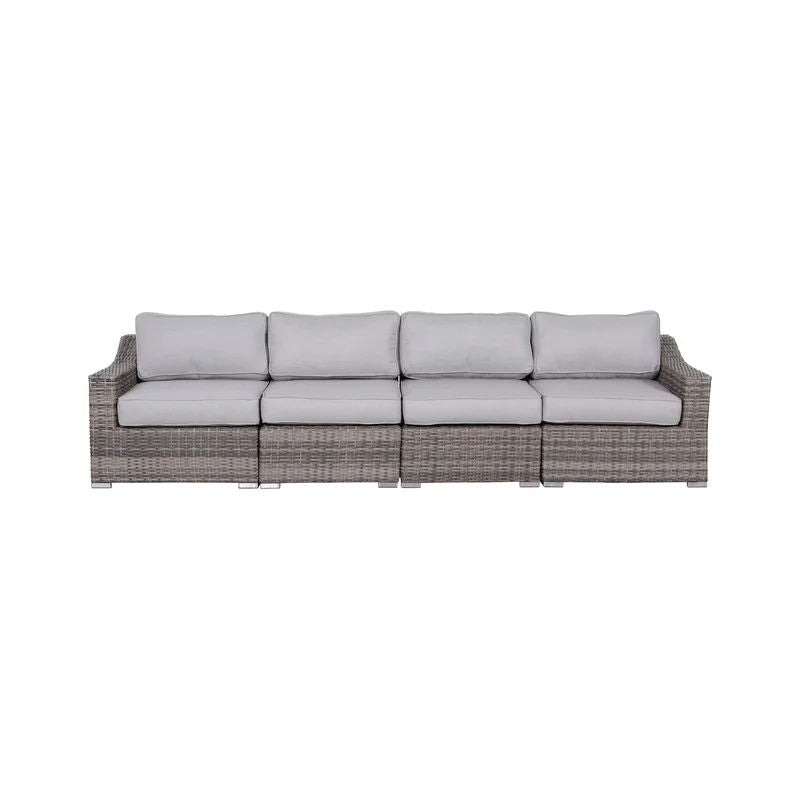 4 Piece Sectional Seating Set With Cushions - Gray Mix