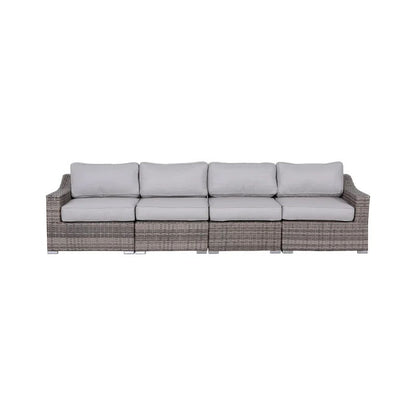 4 Piece Sectional Seating Set With Cushions - Gray Mix