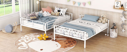 Full Over Full Metal Bunk Bed - White