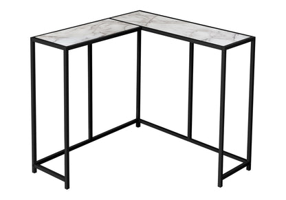 Corner Accent Console Table For Entryway, Contemporary And Modern - White / Black
