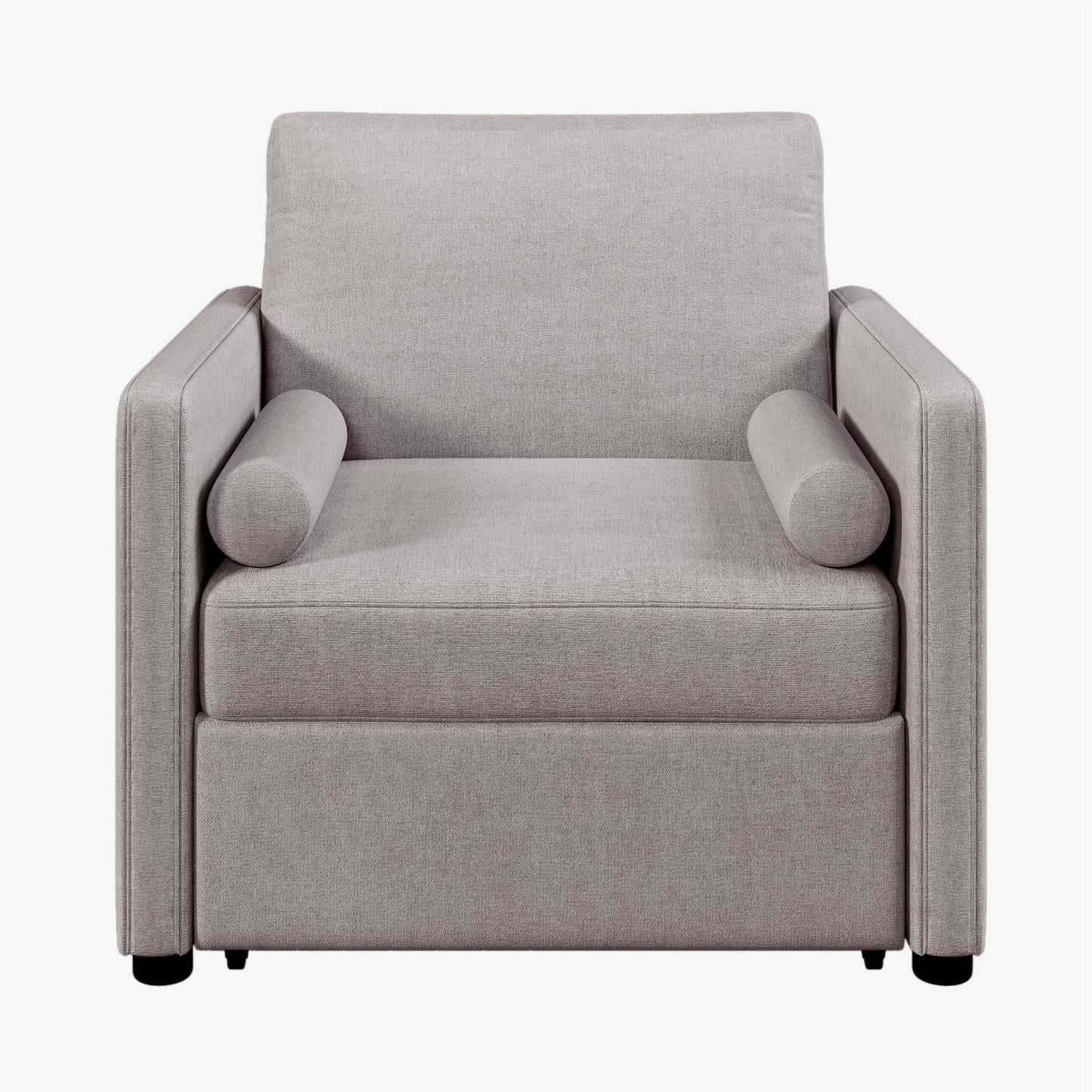 3 In 1 Convertible Sleeper Chair With Adjustable Backrest, Lounger Chair Turns Into Bed, Single Bed For Living Room, Linen - Tan