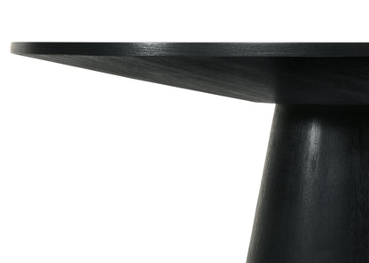 Jasper - 5 Piece Wide Contemporary Round Dining Table With Black Finish Chairs (Set of 5) - Ebony Black