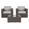 2 Person Seating Set With Cushions - Dark Brown / Gray
