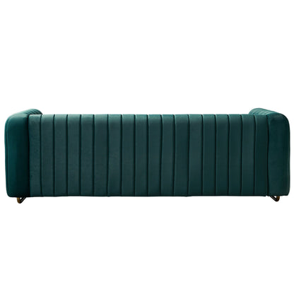 Contemporary Velvet Sofa Couch For Living Room - Green