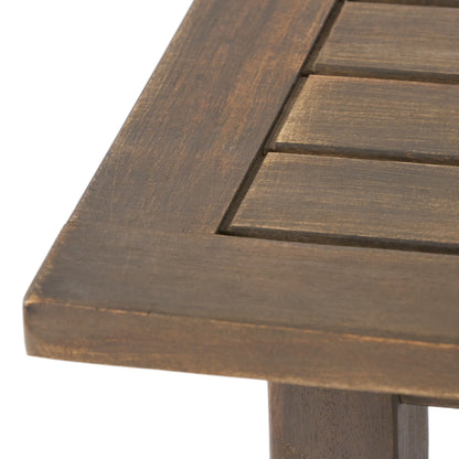 Kinesis - Outdoor Side Table With Slatted Top And Wood Frame - Gray