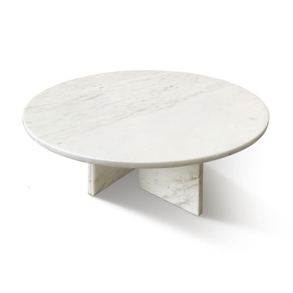 Luxury Marble Coffee Table Set Snow Mountain, Genuine Marble - White