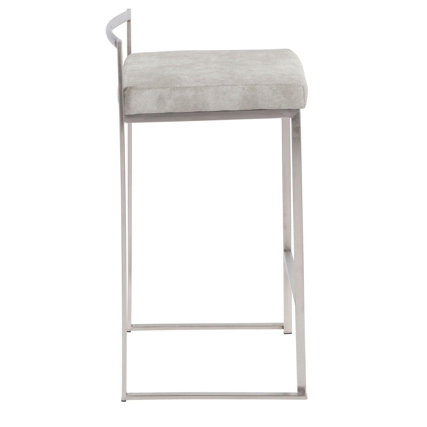 Fuji - Contemporary Stackable Counter Stool (Set of 3) - Light Gray