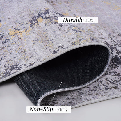 Maval - 3' X 5' Washable Area Rug - Gray