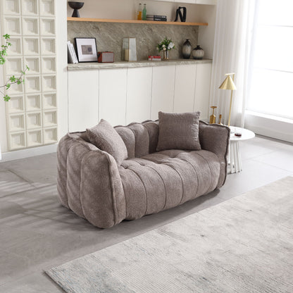 Soft Beanbag Chair With High Resilience Foam Core For Two People - Brown