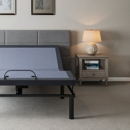 Bt2000 - King Adjustable Bed Base With Full-Range Positions Adjustment - Blue / Gray