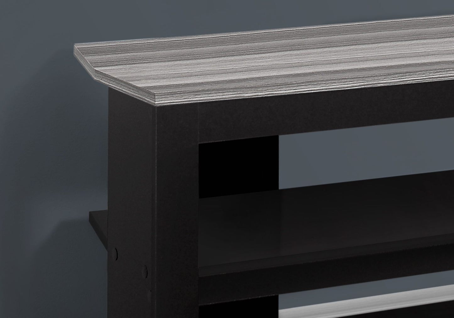 TV Stand, Console, Media Entertainment Center, Storage Shelves, Contemporary & Modern - Black