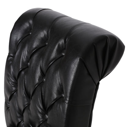 Broxton - Tuft Dining Rolltop Chair (Set of 2) With Button Tufted Upholstery - Black