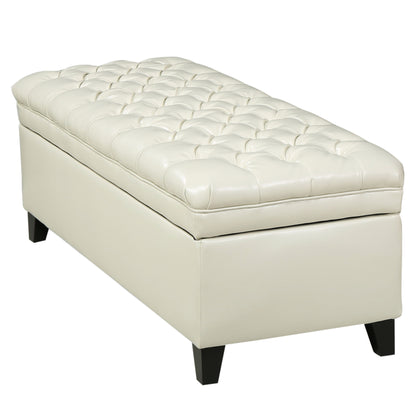 Juliana - Storage Ottoman With Hidden Compartment - Ivory