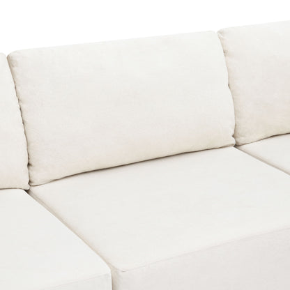 Modular Sectional With Wide Seat Free Combination L Shaped Couch Set Cloud Upholstered Minimalist Boneless Sofa - Beige