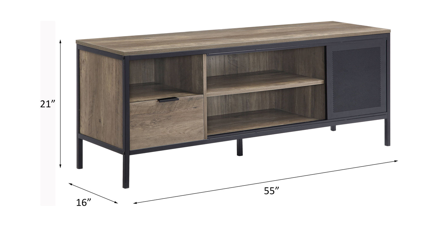 Nantan - TV Stand - Rustic Oak / Black