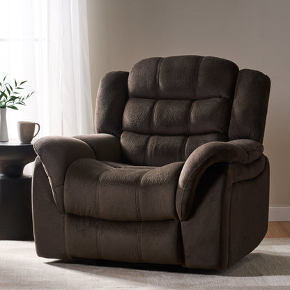 Classic Design, Plush, Glider Recliner - Brown